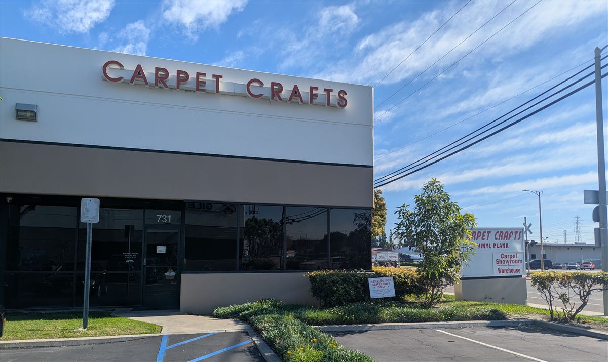 The Carpet Crafts storefront at 731 W. Taft Ave. in Orange, California